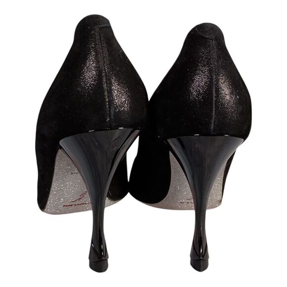 Rene Caovilla Pumps Heels Shoes Suede Black Women's 39.5/US 9.5 - Picture 8 of 11